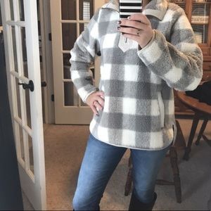 Abercrombie and Fitch Buffalo Plaid Sherpa